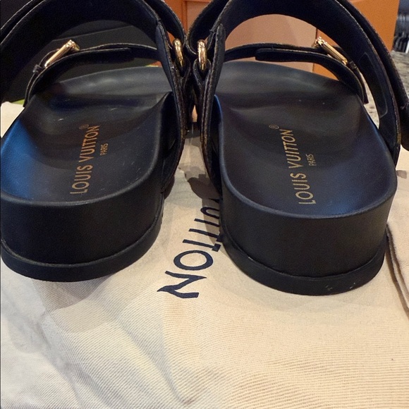 Louis Vuitton Brown and Gold Monogram Sandals - Picture 4 of 10